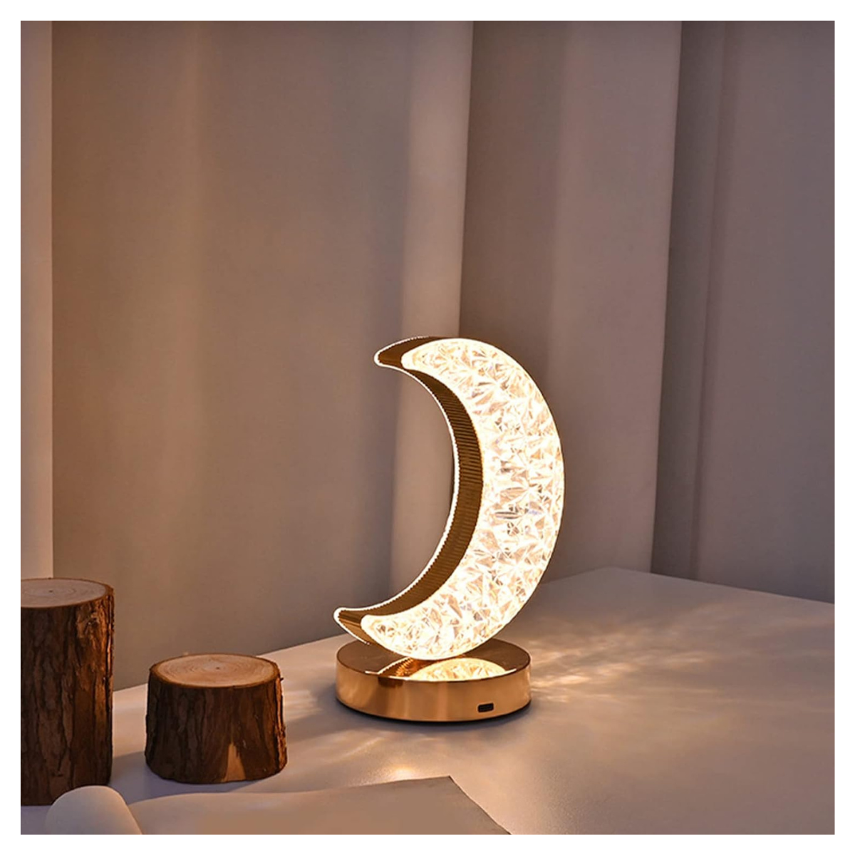 Luna de cristal con luz led