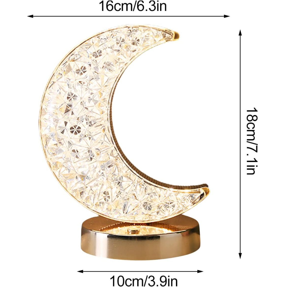 Luna de cristal con luz led